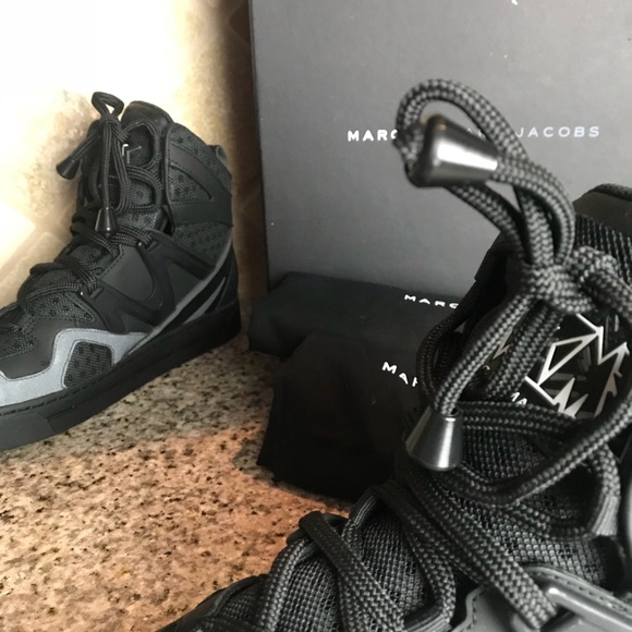 Marc Jacobs Black Ninja Textile High Top Sneakers - Picture 4 of 7